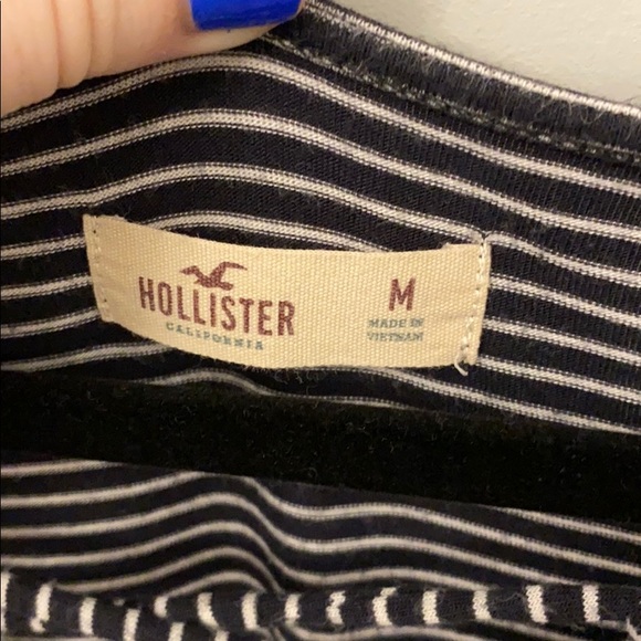 Black and white striped long sleeve blouse - Picture 2 of 2